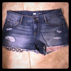 American Themed Jean Shorts
